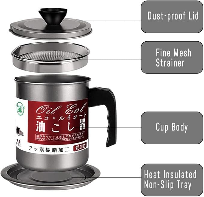 Stainless Steel Oil Filter Pot with Tray